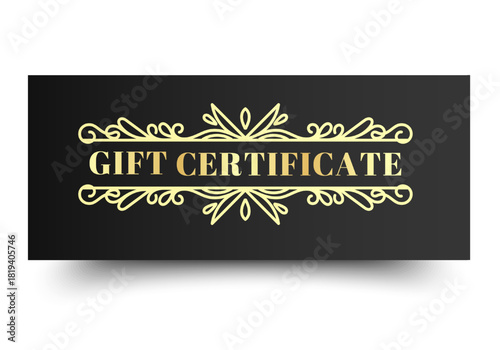 Elegant Gift Voucher Sale with Ornament Simple design. Design for invitation, certificate, gift coupon, ticket or voucher