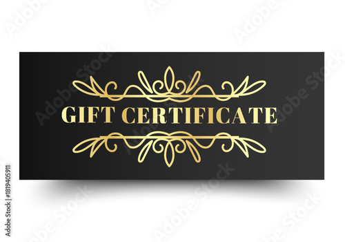 Elegant Gift Voucher Sale with Ornament Simple design. Design for invitation, certificate, gift coupon, ticket or voucher