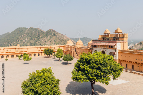 Amber Fort Upper Terrace View – Domes and Courtyard Architecture 