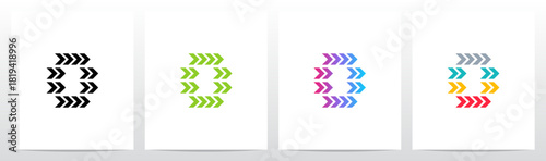 Forward Arrow Turn Pointing Right Play Letter Initial Logo Design O