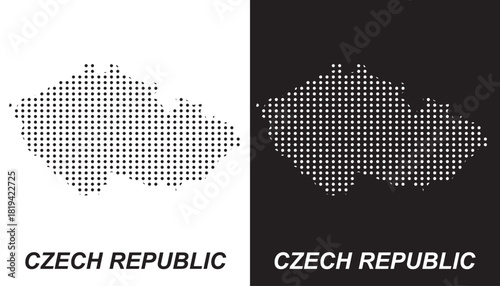 Czech Republic Dot Map Vector, Digital Geometric Silhouette, Infographic Template, Czechia Point Scale Technology Concept, Europe Country EPS