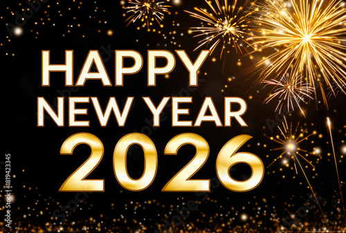 Happy New Year 2026 – Festive Fireworks in the Night Sky