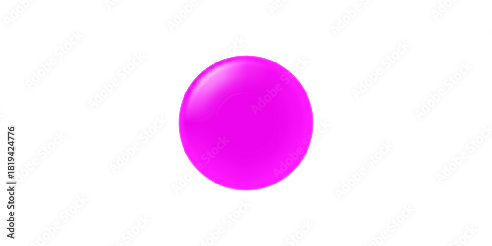 Obraz premium A single, glossy magenta sphere with a subtle highlight, isolated on a white background.