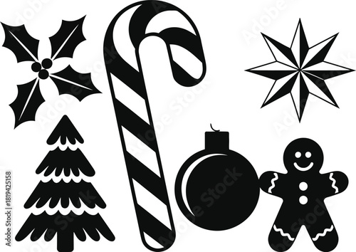 Vector Bundle An Elf's Carol of Tinsel, Candle & Snowflake Treats.