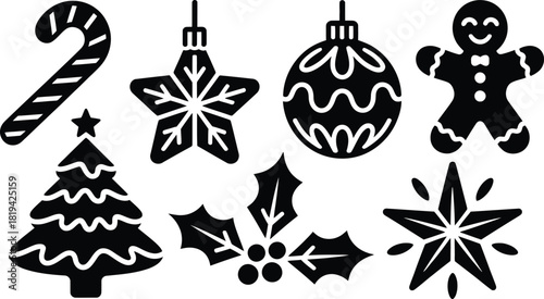 Vector Bundle An Elf's Carol of Tinsel, Candle & Snowflake Treats.