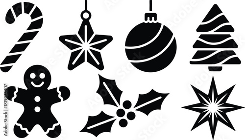 Vector Bundle An Elf's Carol of Tinsel, Candle & Snowflake Treats.