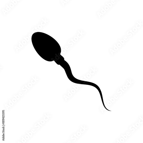 Sperm cell silhouette vector flat illustration design.