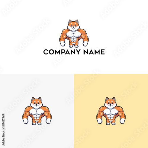Mascot Character Design Muscular Dog for Brand Identity and Logo Creation