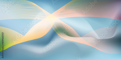 Abstract glowing wave lines on dark blue background. Dynamic wave pattern. Modern flowing wavy lines. Futuristic technology concept. Suit for banner, poster, cover, brochure, flyer, 