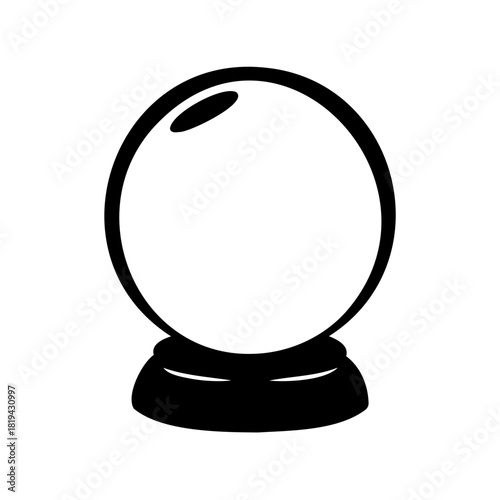 Magic crystal ball outline icon, fortune teller symbol Vector