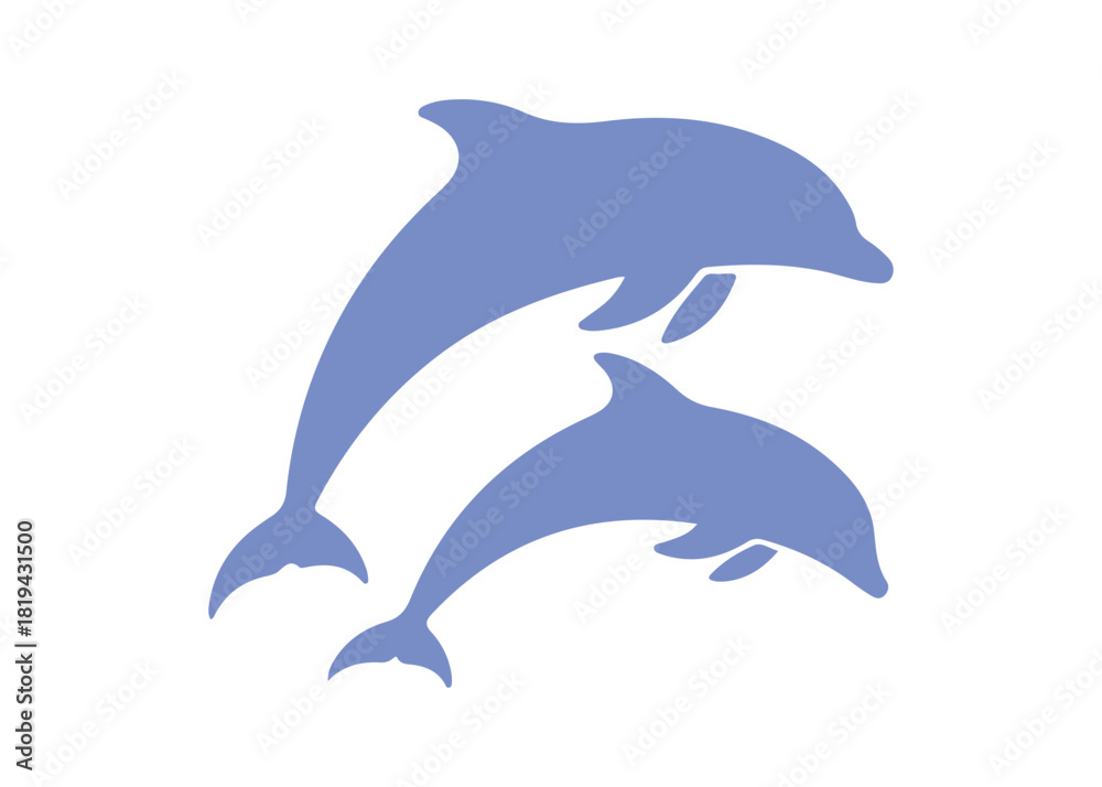Fototapeta premium dolphins logo design isolated vector illustration