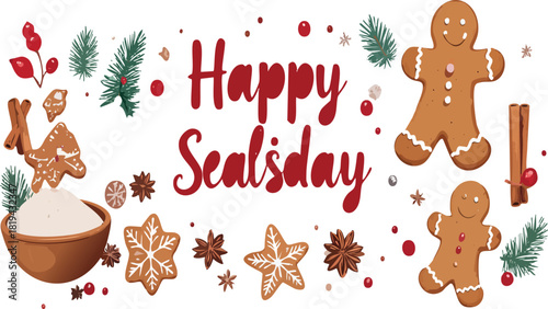 Gingerbread cookies and spices for a happy sealsday