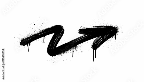 Graffiti Style Arrow with Drips and Splatters, Spray Paint Art for Design Projects