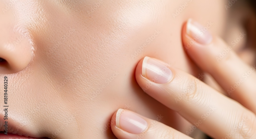 Fototapeta premium Silken Touch: Skincare Radiance