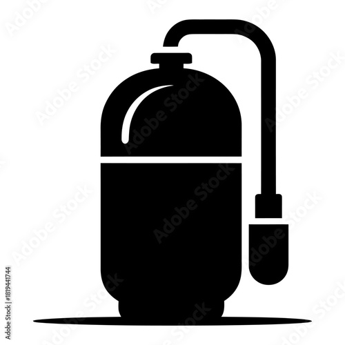 gass cylinder with pipe icon Silhouette vector style on white background