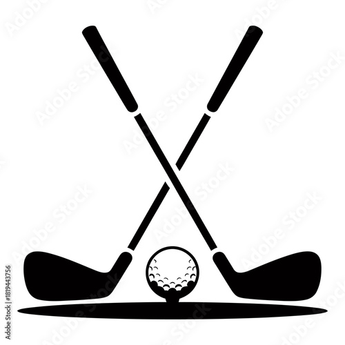 set of golf club icon symbol Silhouette vector on white background