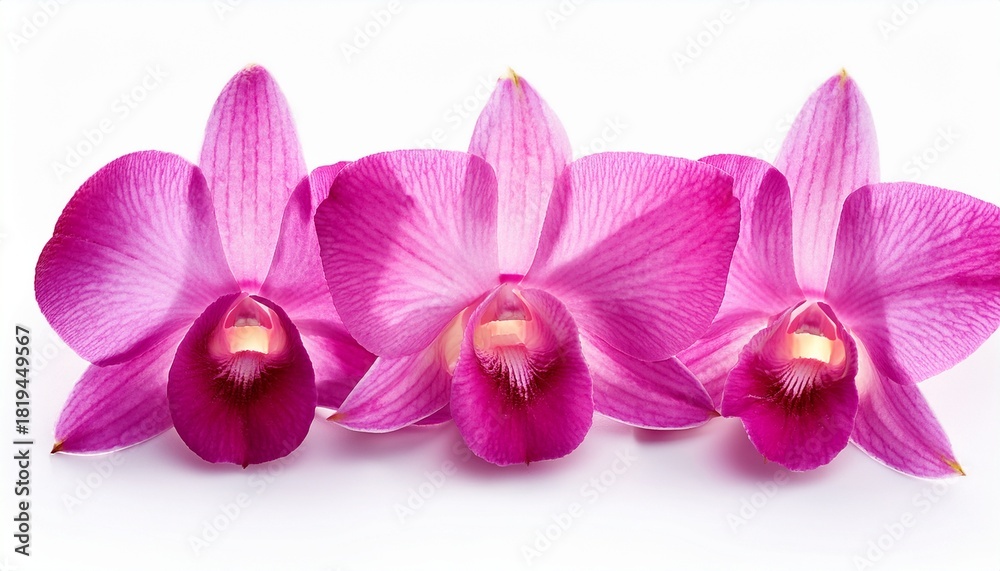 Obraz premium Pink Dendrobium Orchid Isolated On White Background