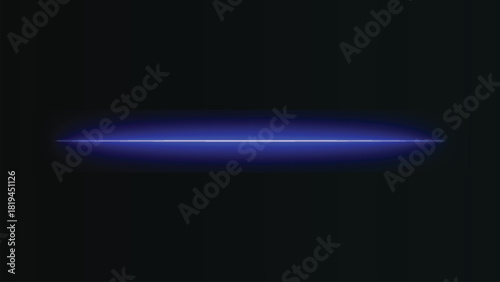 Bright blue neon light line glowing horizontally across a dark background abstract