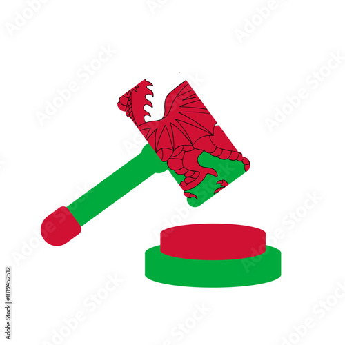 Wales Court Justice Hammer In Icon