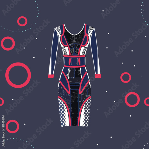 Futuristic sci fi inspired geometric dress design