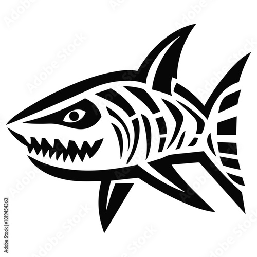 Abstract Shark Solid Illustration