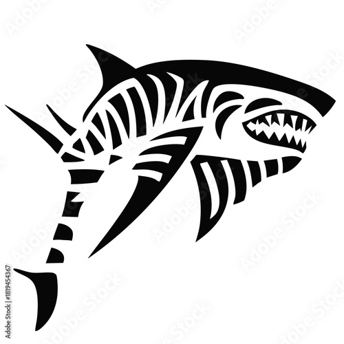 Abstract Shark Solid Illustration