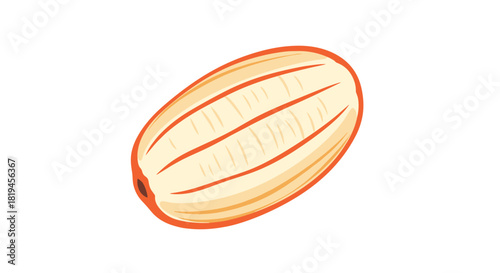 A single piece of santol fruit or cotton fruit illustrated in a simple hand-drawn style isolated on a white background.