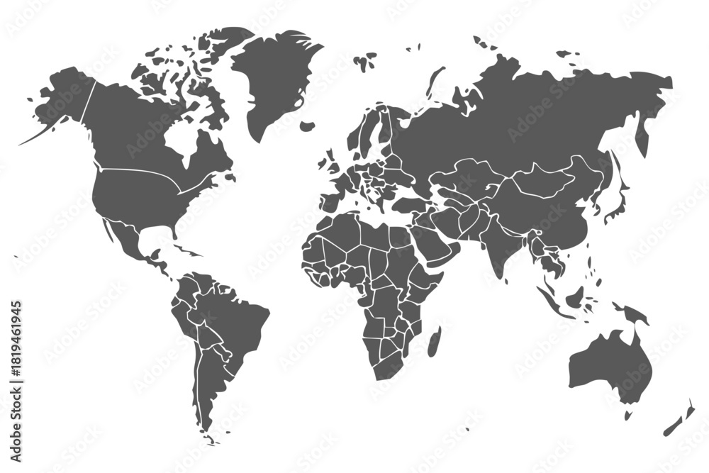 Obraz premium world map on white background vector