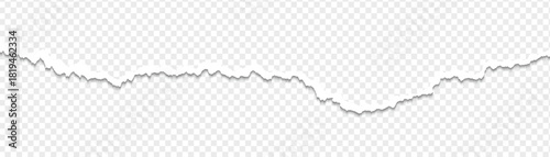 Ripped paper strips with rough torn edges