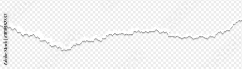 Ripped paper strips with rough torn edges