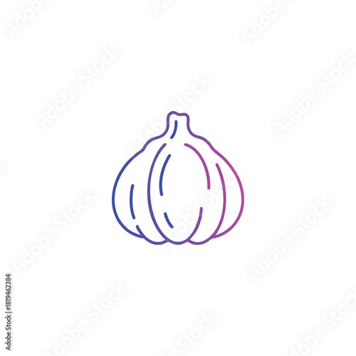 Gradient outline icon of a buttercup squash vegetable with a clean modern design