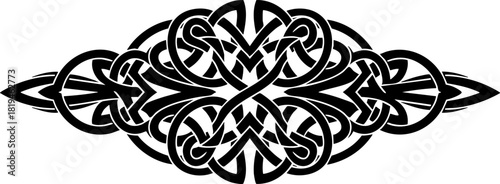 Intricate Celtic knot design with symmetrical patterns and sharp pointed ends, perfect for decorative borders and cultural embellishments