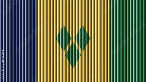 The flag of saint vincent and the grenadines features vertical stripes of blue yellow and green
