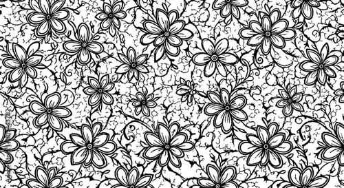 Elegant floral pattern design for sophisticated textiles and artistic projects, offering a timeless and natural aesthetic for creative applications.