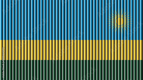 The national flag of rwanda features a vibrant design with bold stripes and a golden sun