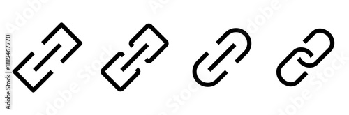 Minimalist URL icon collection. Line style with white background. Vector illustration.