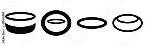 Illustration of the lucky halo simple silhouette vector icon set. happy New Year 2026 vector icons collection.