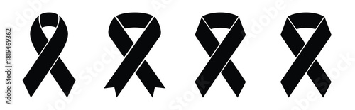 Illustration of the ribbon twist simple silhouette vector icon set. happy New Year 2026 vector icons collection.