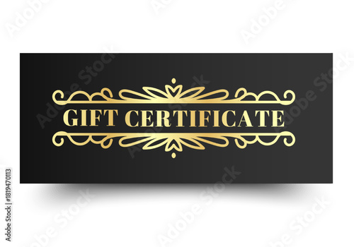 Elegant Gift Voucher Sale with Ornament Simple design. Design for invitation, certificate, gift coupon, ticket or voucher
