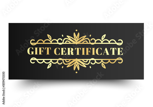 Elegant Gift Voucher Sale with Ornament Simple design. Design for invitation, certificate, gift coupon, ticket or voucher