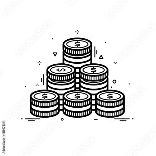 coin stack Coin stack with a hovering in circular design