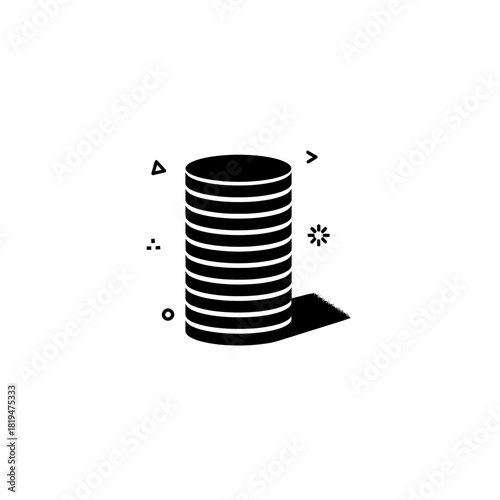 coin stack Coin stack with hovering vector illustration