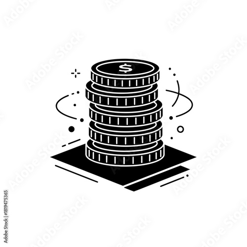 coin stack Coin stack leaning with one falling