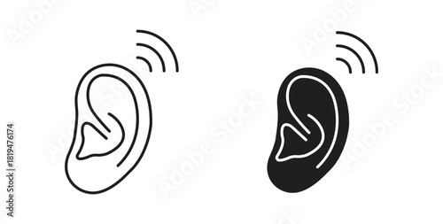 Listening icons set isolated on white background flat vector illustration.