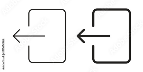 Log out icons set isolated on white background flat vector illustration.