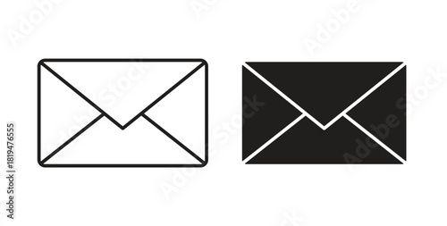 Mail icons set isolated on white background flat vector illustration.