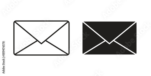 Mail icons set isolated on white background flat vector illustration.