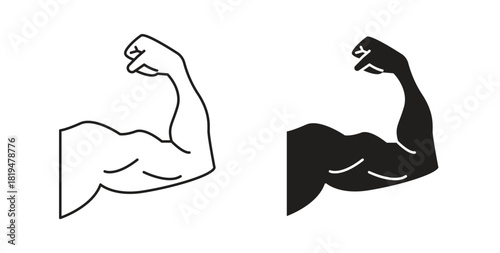 Muscle icons set isolated on white background flat vector illustration.