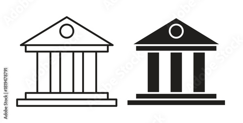 Museum icons set isolated on white background flat vector illustration.