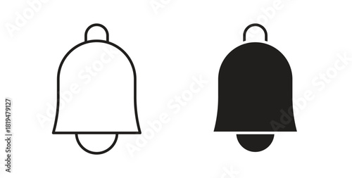 Notification bell icons set isolated on white background flat vector illustration.